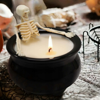 Halloween - Sviečka lebka 15 cm