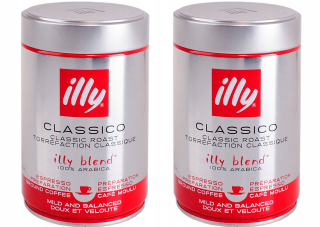 Káva mletá - 2 x 250 g mleté kávy Illy Classico 100% Arabica