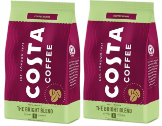 Zrnková káva -  2 x 500 g kávové zväzky Costa Coffee. Svetlé 1 kg