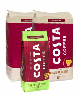 Zrnková káva -  2 x Costa Coffee Signature Stredné 1 kg + ZADARMO