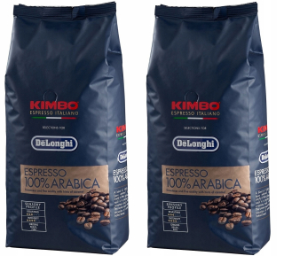 Zrnková káva -  2 x Kimbo Delonghi Grainy Coffee 100% Arabica 1kg