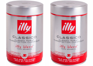Káva mletá - 2 x mleté kávy Illy Classico 100% Arabica 250 g