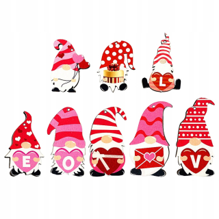 Darček na Valentína - 24 kusov Elf Pendant Gnome Drevené dekorácie