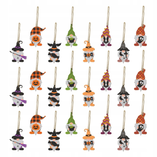 Halloween - 24ks Halloween Doll Wislants Creative Wooden