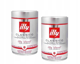 Káva mletá -  2x Zrnitá Káva Illy Classico 100% Arabica 250 g