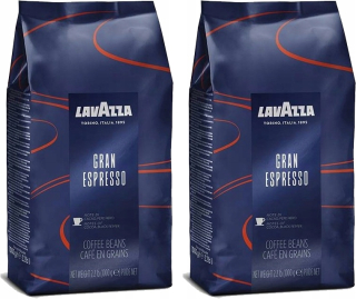 Zrnková káva -  2x Lavazza Gran Espresso 1 kg kávových zŕn
