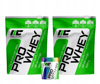 Proteín -  2x Whey Muscle Care 900g + Pro vitamín 90 kapsúl zadarmo