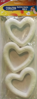 Darček na Valentína - 3 Systyrénske srdiečkové výzdoba na Valentína