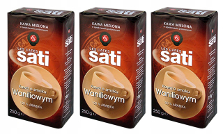 Káva mletá -  3 x 250 g Kaviareň Sati vanilka mletá káva