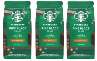 Zrnková káva -  3 x Káva Starbucks Pike Place Roast Barning 200g