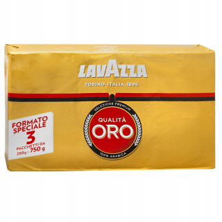 Káva mletá - 3 x Káva Mielona Lavazza Quality Oro Arabica 0.25