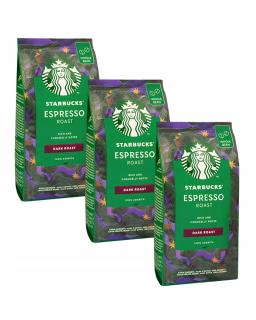 Zrnková káva -  3 x kávové zrná STARBUCKS ESPRESSO TMAVÉ 200g