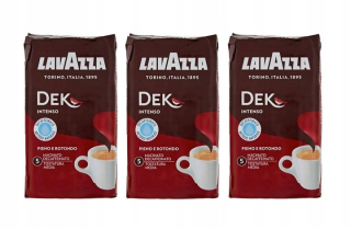 Káva mletá -  3 x Lavazza DEK Intenso 250 g mletej kávy