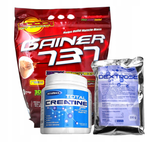 Gainer - 3kg Gainer 737+ Kreatín - Proteín + Carbo = Shock !!
