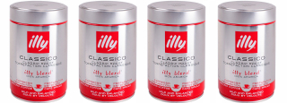 Káva mletá - 4 x mleté kávy Illy Classico 100% Arabica 250 g