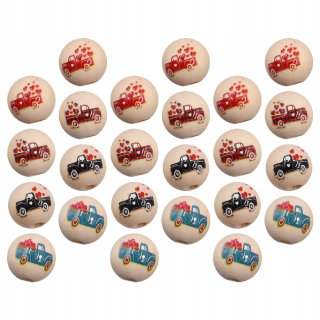 Darček na Valentína - 40 kusov Dom Bead Macrama Drevené korálky