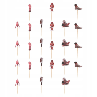Halloween - 48ks Halloween dezert Toppers Cake Decors Cupca