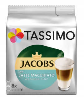 Kávové kapsule - 5x Tassimo Latte Macchiato menej cukru