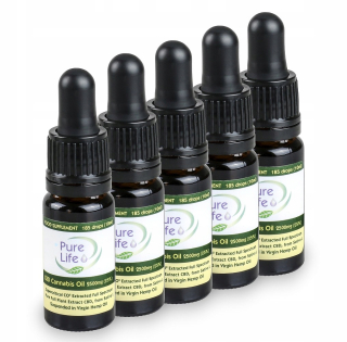 CBD - 5xolejek Konop.pure Life 25% CBD 2500mg / 10 ml + ZADARMO