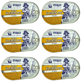6 x Filties sleďov v oleji 170 g Pirát