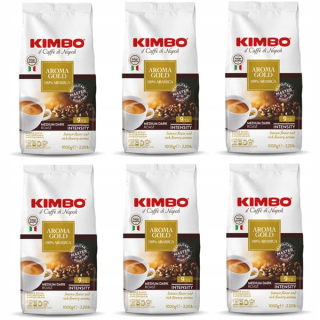 Zrnková káva -  6 x Kimbo Aroma Gold 1kg Káva Beans