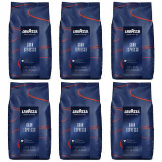 Zrnková káva - 6 x lavazza gran espresso 1kg kávové zrná