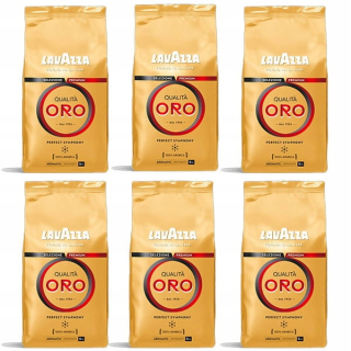 Zrnková káva - 6 x lavazza kvalita oro 1kg granulárnej kávy
