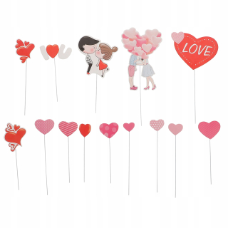 Darček na Valentína - 6 setov Valentine si vyberie červené srdce