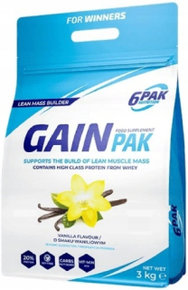 Gainer - 6PAK GAIN PAK 3000G GAINGER Hmotnosť Proteínové uhlie 3KG