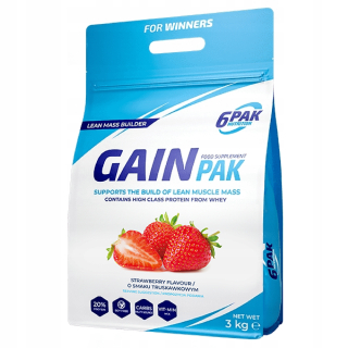 Gainer - 6PAK Gainer Muscle Weight 3kg Jahoda