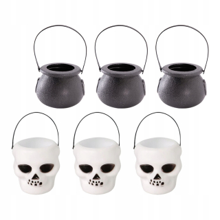 Halloween - 6ks Halloween Candy Bucket Witch Candy Jar lebka