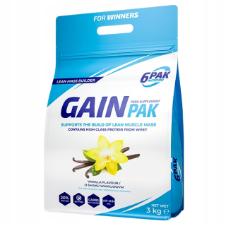 Gainer - 6pak Nutrition Gain Pak 3000g Gainer Mega Masa!
