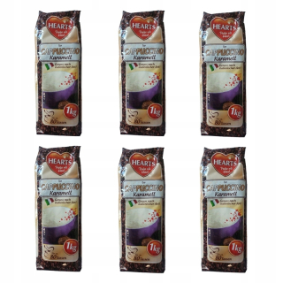Instantná káva -  6x Hearts Cappuccino Karmell 1kg Instant + Free