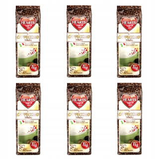 Cappuccino - Kapučíno - 6x srdce cappuccino biela 1kg + zadarmo!