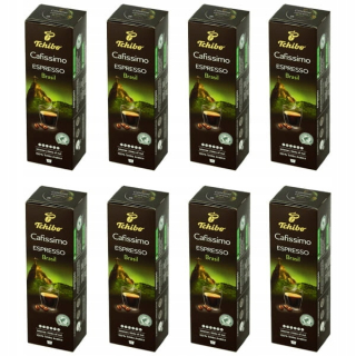 Kávové kapsule - 8 x Tchibo Cafissimo Espresso Brasil - 80 kapsúl