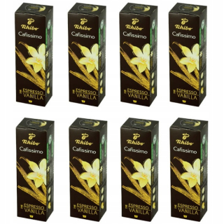 Kávové kapsule - 8 x Tchibo Cafissimo espresso vanilka 80 kapsúl