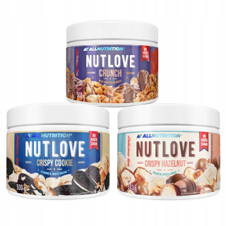 Allutrition Nutlove Crunch + Cookie + lieskové orechy