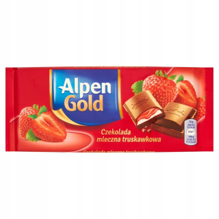 Alpen Gold Jahodová čokoláda 90g - 9 kusov