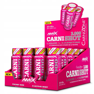 Spaľovač tuku - Amix Carni Shot 3000 20x 60ml L-karnitín