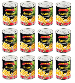 Ananásové kúsky vo svetlom sirup 565g x 12 plechoviek