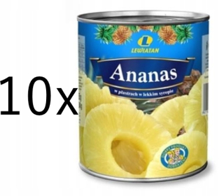 Ananás Lewiatan plátky 10 x 565g