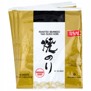 Japonska kuchyňa - Riasy Riasy Yaki Nori Sushi Striebro 3x10ks, 30 listov