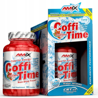 Spaľovač tuku - AMIX CAFKI TIME 90 Uzávery. Energetická kofeín Guarana