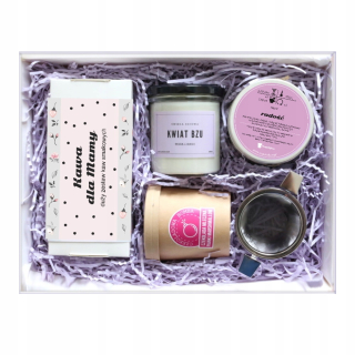 Káva mletá - Aromatický box pre mamu kávu čaj + sviečka