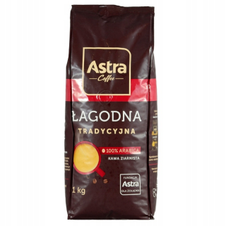 Zrnková káva -  ASTRA jemný tradičný 1kg obilia