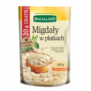 Orechy - BAKALLAND ALMONDS V FLOKKE 180 + 20G ..