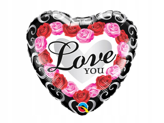 Darček na Valentína - Fóliový balón Love You Heart 46 cm 1 ks