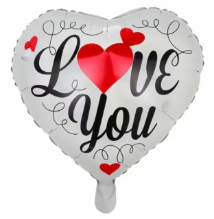 Darček na Valentína - Balón biele srdce pre vzduch alebo hélium Galaxy 45 cm