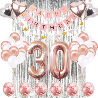 BALLOONS GIGA SET 30 Birthday Rose zlaté