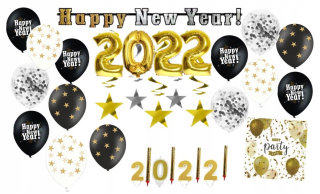 Balóny v súprave Nový rok na silvestrovskú karneval
